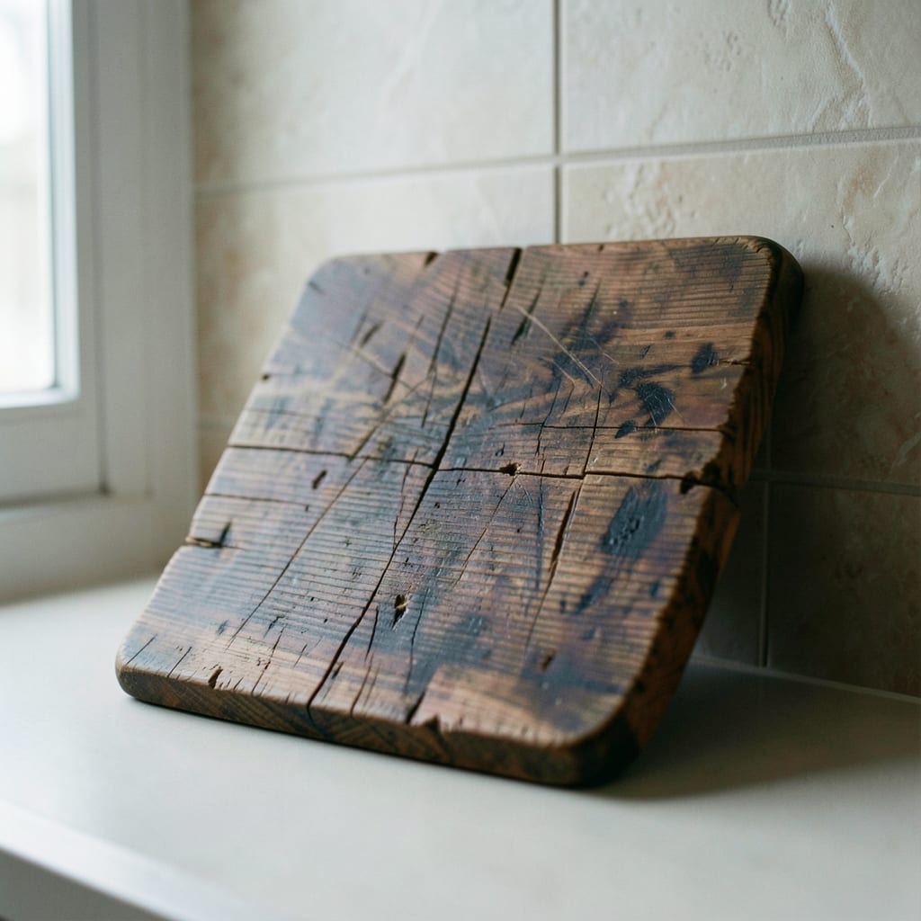 The wooden cutting board