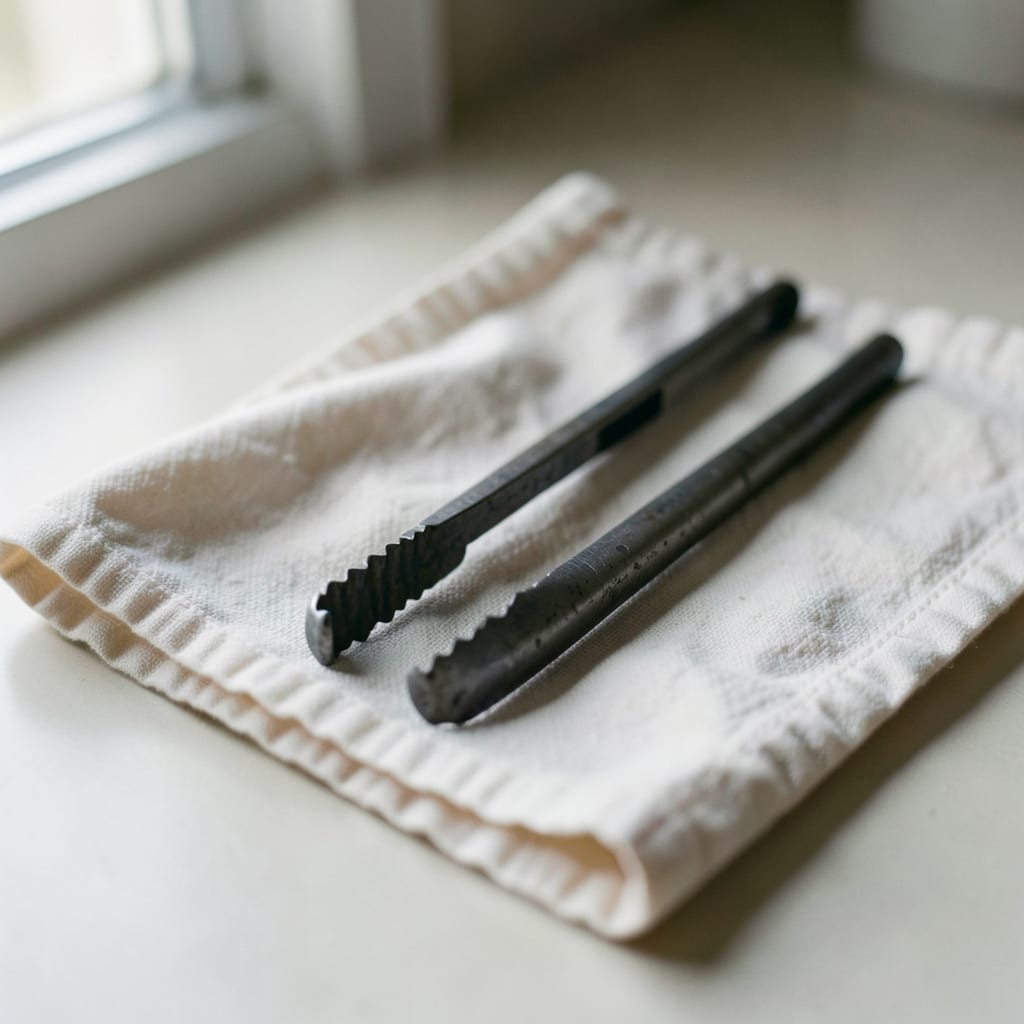 The metal tongs